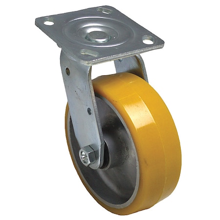 NSF-Listed Plate Caster, 1250 lb. Ld Rating, Roller MPN:P21S-UA080R-14