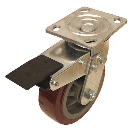 NSF-Listed Plate Caster, 770 lb. Ld Rating, Roller MPN:P21S-URP060R-14-TB