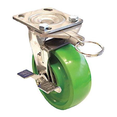 Plate Caster, 1000 lb. Load, Green Wheel MPN:P21SX-U080K-14-WB-DL