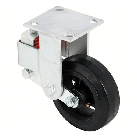 Plate Caster, Rigid, Rubber, 8 1/2