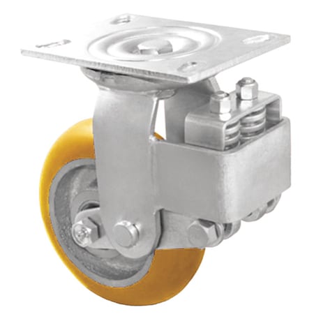 Plate Caster, Rigid, Polyurethane, 8 1/2