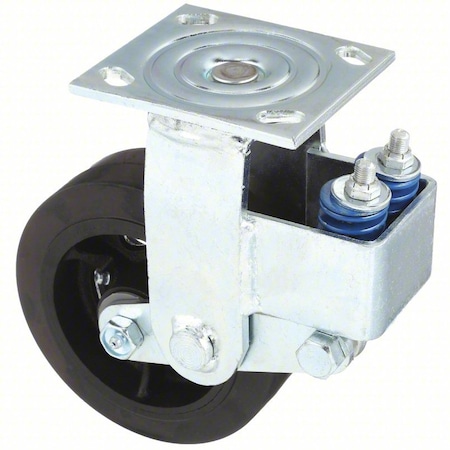 Swivel Plate Shock-Absorbing Caster, Rubber, 6 in. MPN:P22S-RY060R-14