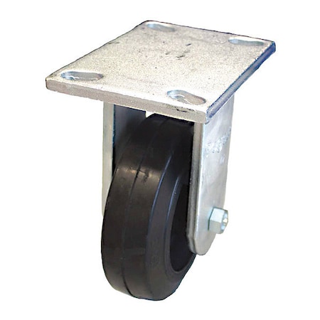 Plate Caster, 550 lb. Load, Black Wheel MPN:P23R-RY060R-16