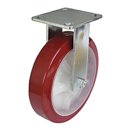Plate Caster, Rigid, Polyurethane, 7 1/2