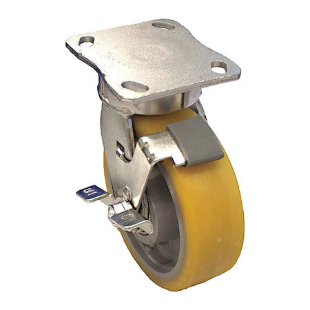 PlateCaster, Swivel, Polyurethane, 7 7/16