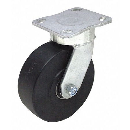 Plate Caster, 1760 lb. Load, Black Wheel MPN:P25S-NMB060K-14