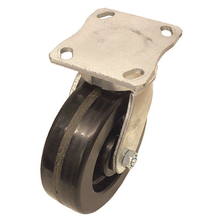 Plate Caster, Swivel, Phenolic, 5 1/16