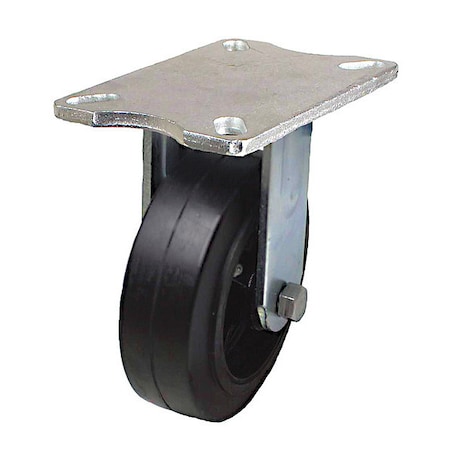 Plate Caster, 500 lb. Load, Black Wheel MPN:P25S-RY060R-16
