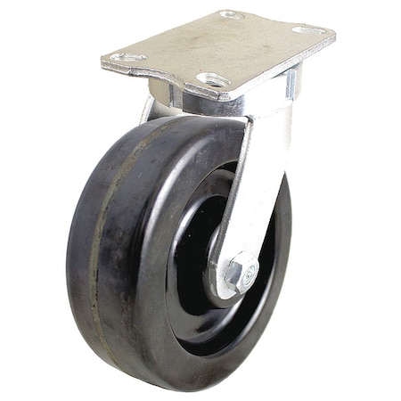 Plate Caster, Swivel, Phenolic, 10 1/8