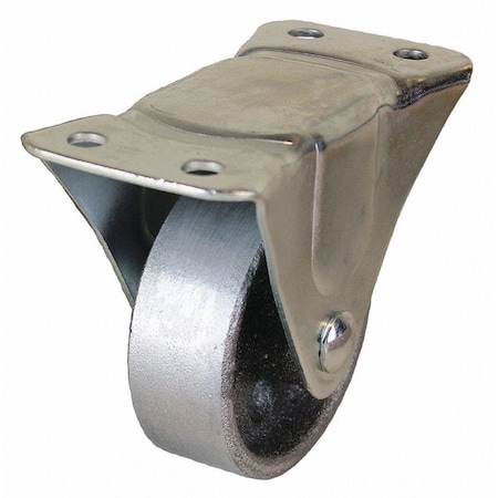 Rigid Plate Caster, 4 in Dia, 450lb, Silver MPN:P2R-C040G-P