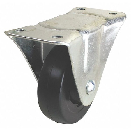 Rigid Plate Caster, Rubber, 4 in., 350 lb. MPN:P2R-R040G-P
