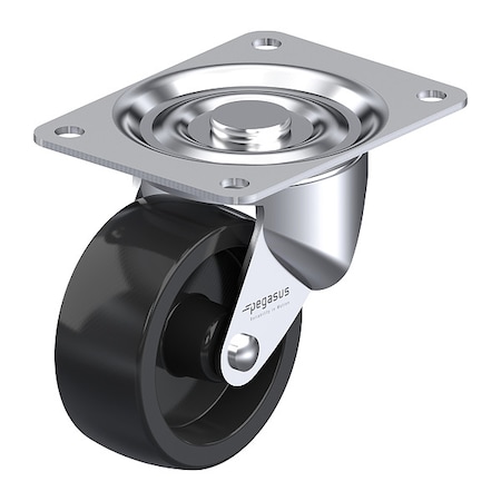 Plate Caster, Swivel, 3 13/16