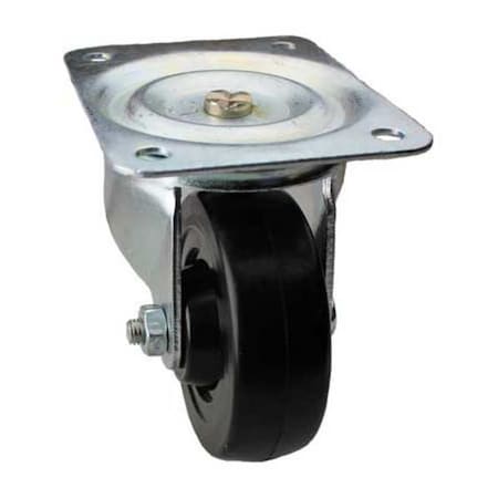 Swivel Plate Caster, Rubber, 4 in., 225 lb. MPN:P2S-R040G-P