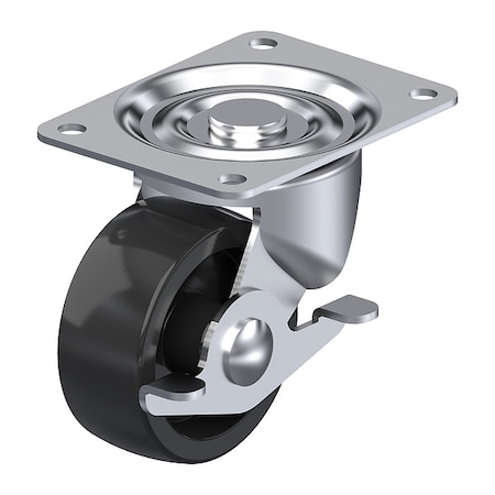 PlateCaster, Swivel, Polypropylene, 3 1/2