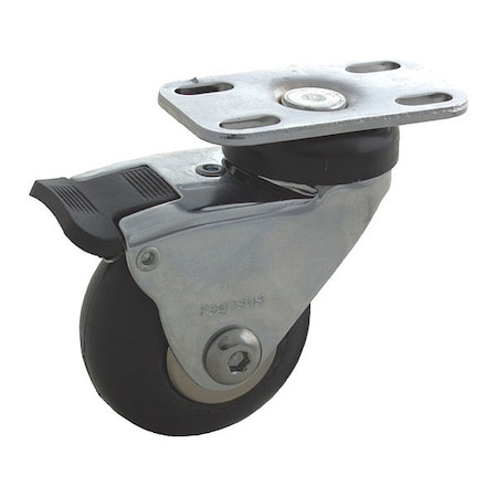 Plate Caster, 125 lb. Load, Black Wheel MPN:P7S-SRP020K-P-TB