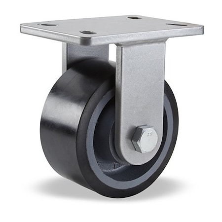 Plate Caster, Rigid, Polyurethane, 8