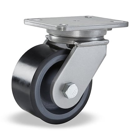 Plate Caster, Swivel, Polyurethane, 8