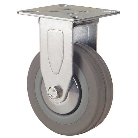 Plate Caster, Rigid, Rubber, 4 in., 176 lb. MPN:TFED 100 RN0D