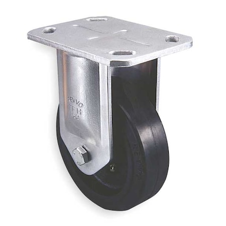Plate Caster, Rigid, Rubber, 8 in., 1200 lb. MPN:TFH200RU15T24