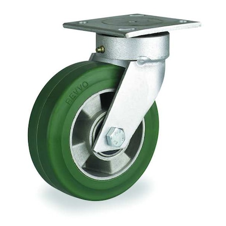 Kingpinless Plate Caster, Swivel, Rubber, 5 in, 440 lb MPN:TSK 125 GR2H