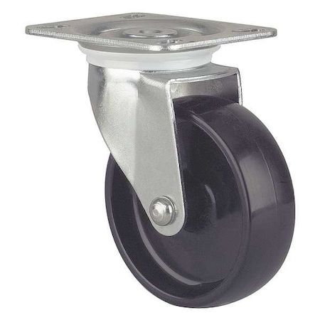 Plate Caster, Swivel, Nyln, 5 in, 330 lb, Blk MPN:TSSV 125 BN0S