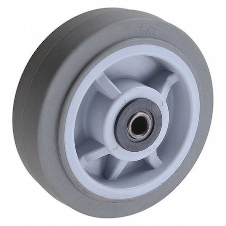 Caster Wheel, TPR, 6 in., 600 lb., Gray, Standards: ICWM MPN:XS0620112