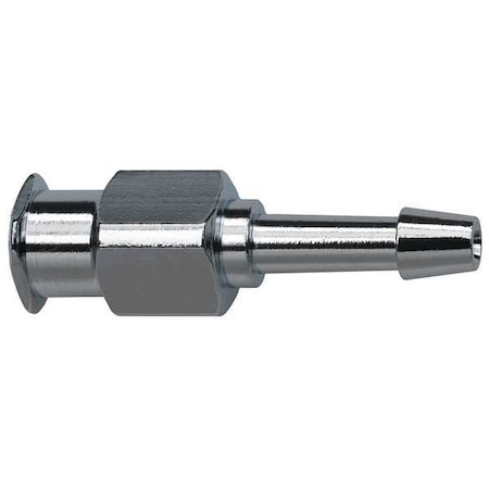 Luer Lock Barb Adapter, Female, Plated Brass, Silver MPN:G506