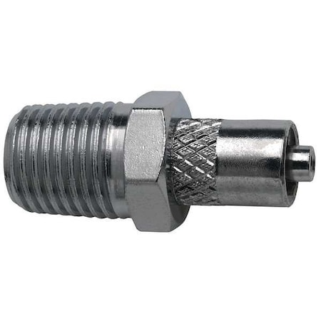 Male Luer to 1/4 NPT Male, NPT, Plated Brass, Silver MPN:G512