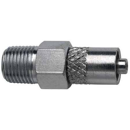Male Luer to 1/8 NPT Male, NPT, Plated Brass, Silver MPN:G513