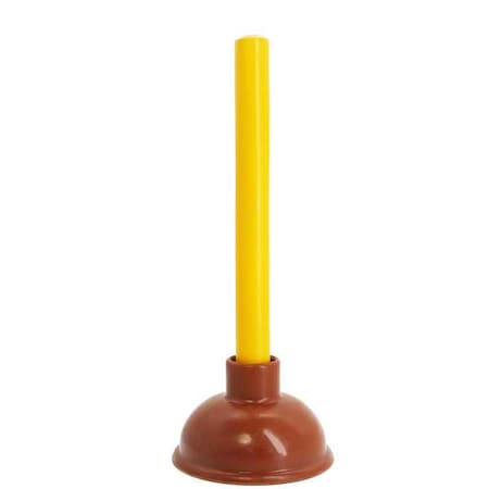 Forced Cup Toilet Plunger, Durable Rubber, 4 in Cup Dia, 8 in Wood Handle MPN:1RLV7
