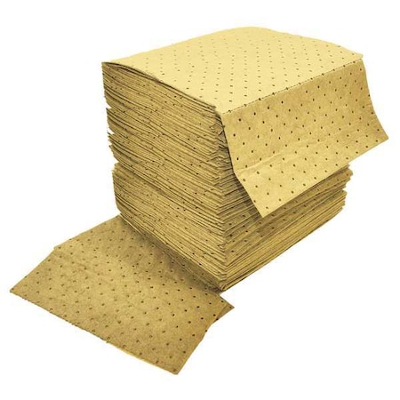 Sorbent Pad, 30 gal, 16 in x 18 in, Chemical, Hazmat, Yellow, Meltblown Polypropylene MPN:23727Y