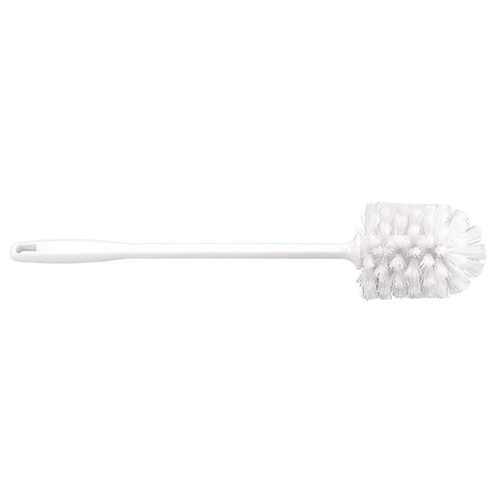 Toilet Brush, 12 in L Handle, 3 in L Brush, White, Plastic, 15 in L Overall, 6 PK MPN:280191