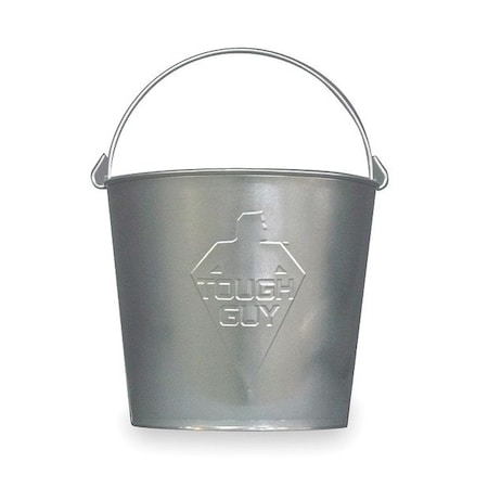 3 gal Round Bucket, 10 1/4 in H, 11 1/4 in Dia, Silver, Galvanized Steel MPN:2MPE7