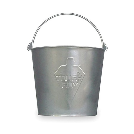 3 1/2 gal Round Bucket, 11 in H, 11 13/64 in Dia, Silver, Galvanized Steel MPN:2MPE8