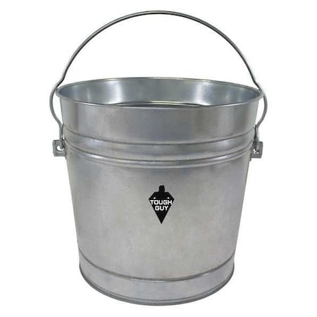 10 gal Round Trash Can, Silver, Galvanized steel MPN:2PYW5