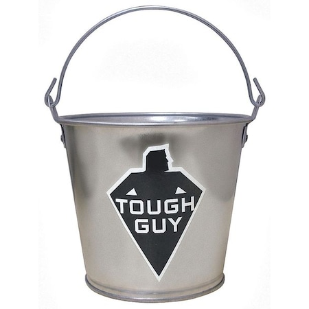 1/2 gal Round Bucket, 6 in Dia, Silver, Galvanized Steel MPN:32XE84