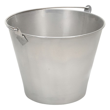 3.3 gal Round Tapered Bucket, Silver, 304 Stainless steel MPN:BKT-SS-325