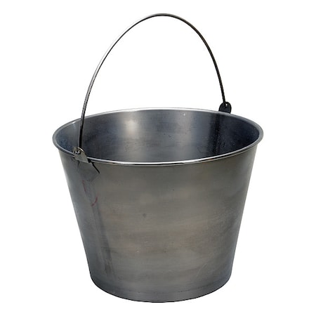 5 gal Round Tapered Bucket, Silver, 304 Stainless steel MPN:BKT-SS-500