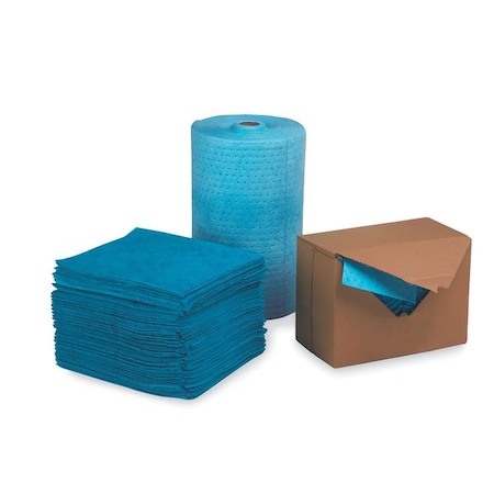 Sorbent Roll, 50 gal, 24 in x 150 ft, Oil, Blue, Polypropylene MPN:M-92