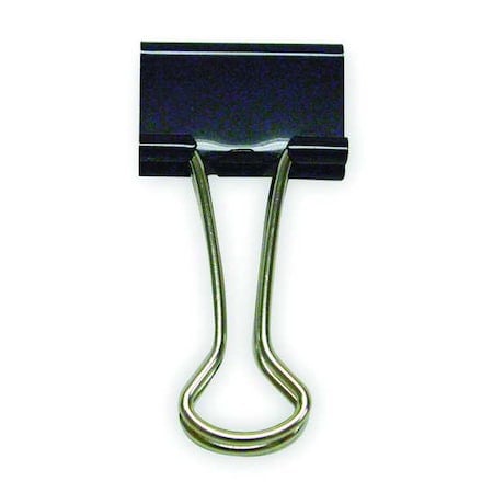 Binder Clip, 1/2 In, Metal, Black, PK60 MPN:2WFX3