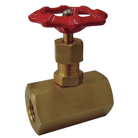 Needle Valve, 1/2 In NPT, 500 psi, Brass MPN:5TUL1