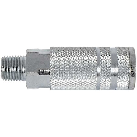 Quick Connect Hose Coupling Socket, Lincoln, 1/4 in Body, 1/4 in MNPT Male, Steel MPN:5ZLP5