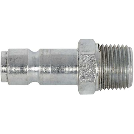 Quick Coupler Plug, Tru-Flate Automotive, 3/8 in Body, 1/4 in MNPT, Steel, PK2 MPN:5ZVJ8