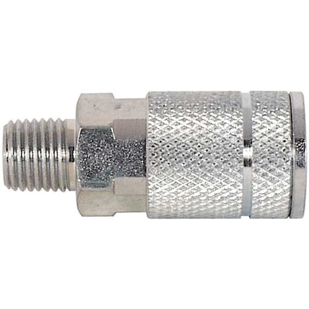Quick Coupler Body, Tru-Flate Automotive, 1/4 in Body, 1/4 in MNPT, Steel, 300 psi, PK2 MPN:5ZVK1