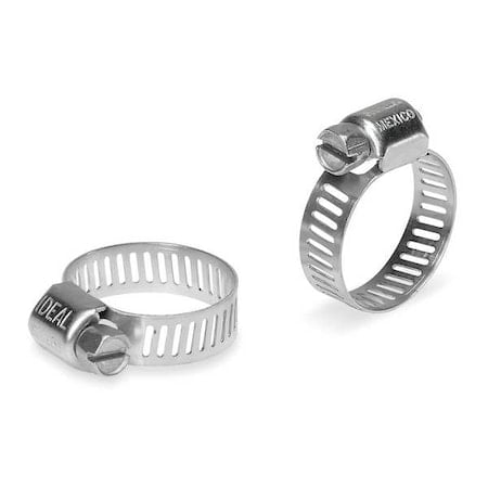 Hose Clamp, 301 Stainless Steel, Perforated Band, 5 in, 7/8 in Clamping Dia, PK10 MPN:62606