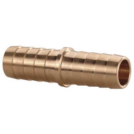 Barbed Hose Mender, Straight, For 1/2 in Hose ID, Hose Barb x Hose Barb, Male x Male, Brass, 6AFL9 MPN:6AFL9