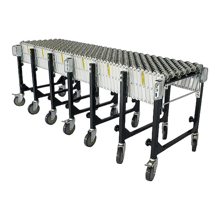 Skate Wheel Conveyor, 24 ft L, 26 3/4 in W, 200 lb/ft Max Load Capacity MPN:55KR71
