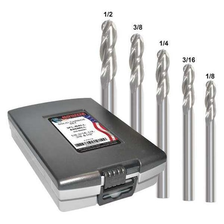 End Mill Set, 0.5 in, Carbide MPN:222-888881