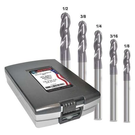 End Mill Set, 0.5 in, Carbide MPN:222-888882