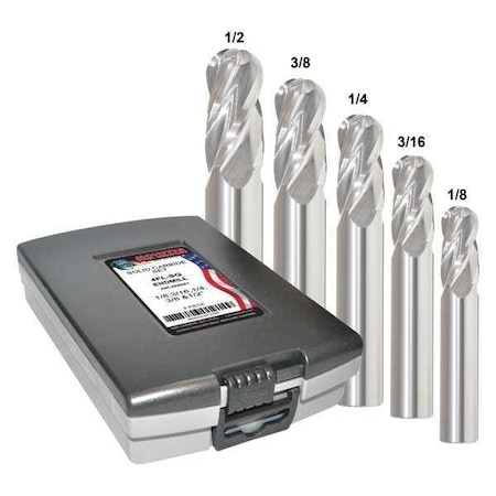 End Mill Set, 0.5 in, Carbide MPN:223-888881
